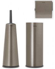 Set de 3 accesorii pentru toaletă Brabantia - ReNew, Platinum -1