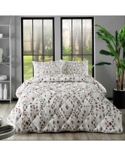 Set lenjerie de pat cu pătură TAC - Joan, bej -1