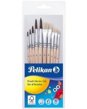 Set de pensule rotunde si plate Pelikan Starter – 10 bucati -1