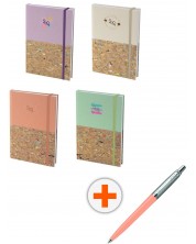 Set calendar-carnețel Spree - Pastel Pop, cu pix Parker Royal Jotter Originals Glam Rock, roz -1