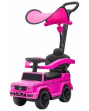 Mașină cu mâner și baldachin Chipolino - Mercedes, roz