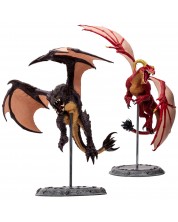 Set figurine de acțiune McFarlane Games: World of Warcraft - Red Highland & Black Proto-Drake, 28 cm -1