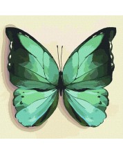 Set de pictură pe numere Ideyka - Fluture verde, 25 x 25 cm