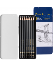 Set de creioane de grafit Deli Finenolo - EC26, 8 bucăți, cutie metalică -1