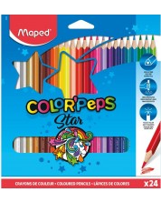 Set creioane colorate Maped Color Peps - Star, 24 culori