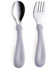 Set furculiță și lingură BabyJem - Grey -1