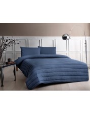 Set lenjerie de pat cu plapumă TAC - Jersey, albastru închis -1