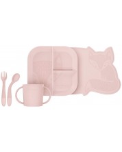 Set de masă Miniland - 5 piese, roz