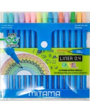 set fineliner Mitama - Pastel, 15 culori