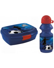 Set Derform - Football, sticlă și cutie pentru mâncare -1