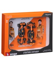 Set de mașini metalice Bburago - McLaren MCL38 2024, 1:43, 2 bucăți