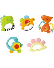 Set de zornaitoare pentru bebelusi Hola Toys - Dinozauri, 5 bucati -1