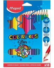 Set creioane colorate Maped Color Peps - Star, 18 culori