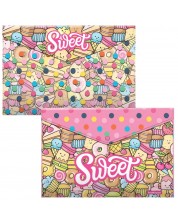 Set mape cu buton Erich Krause - Sweet Paradise, A4, 4 buc. -1