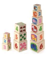 Set de cuburi Viga - Numere și animale -1