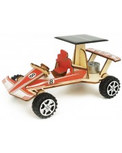 Set Tooky Toy - Mașină din lemn 3D DIY cu baterie solară