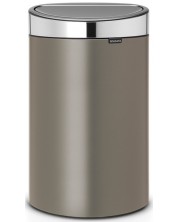 Coș de gunoi Brabantia - Touch Bin New, 40 l, Platinum, capac metalic -1
