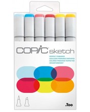 Set de markere Too Copic Sketch - Tonuri deschise de bază, 6 culori