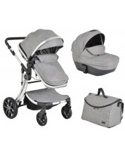 Carucior combinat 3 in 1 Moni - Polly, Gri