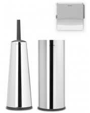 Set de 3 accesorii pentru toaletă Brabantia - ReNew, Brilliant Steel