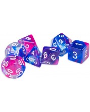 Set zaruri Dice4Friends Transparent - Purple Clouds, 7 bucati -1