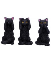 Set de statuete Nemesis Now Adult: Humor - Three Wise Felines, 8 cm -1