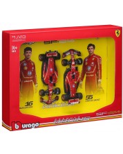 Set de mașini metalice Bburago - Ferrari SF-24 Formula 1, 1:43, 2 bucăți