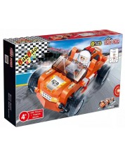 Constructor BanBao - mașină de curse, portocaliu, 108 bucăți