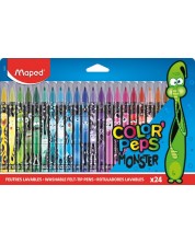 Set carioci Maped Color Peps - Monster, 24 culori -1