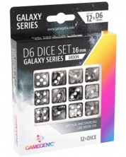 Set de zaruri Gamegenic: Galaxy Series - Moon, 12 bucăți