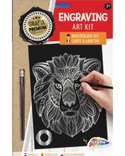 Kit de răzuit Grafix Premium - Lion, A4, argintiu -1