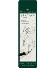 Set creioane grafit Faber-Castell Pitt - Mat, 6 buc -1