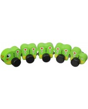Set de jucării din lemn pe roți Cubika - Caterpillar -1