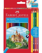 Set creioane colorate Faber-Castell Castle - 36 de culori, cu ascuțitoare -1