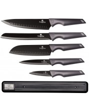 Set de 5 cuțite Berlinger Haus - Metallic Line Carbon Pro Edition, cu bandă magnetică
