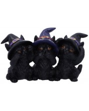 Set de statuete Nemesis Now Adult: Humor - Three Wise Black Cats, 11 cm -1