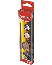 Set creioane Maped Black'Peps - HB, 12 bucati -1