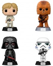 Set de cifre Funko POP! Movies: Star Wars - Luke Skywalker, Chewbacca, Darth Vader & Stormtrooper (Flocked) (Special Edition) -1