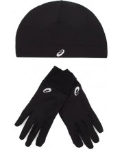 Set șapcă și mănuși Asics - Running Pack, negri -1