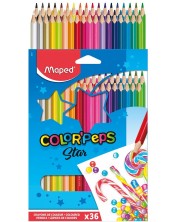 Set creioane colorate Maped Color Peps - Star, 36 culori