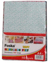 Set fetru A4 Foska - Flori, 180 gr, 10 file -1