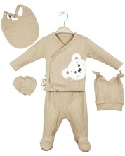 Set pentru externare Babyzuff - Bear, 5 piese, bej -1