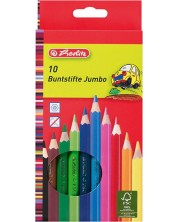 Set de creioane colorate Herlitz - Jumbo, 10 culori -1