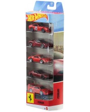 Set de mașinuțe metalice Hot Wheels - Ferrari, 5 buc, 1:64