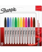 Set markere permanente Sharpie - F, 12 culori
