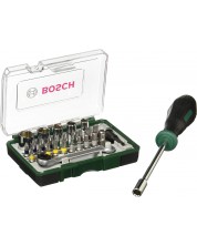 Set de biți și mini clichet cu șurubelniță manuală Bosch - 28 piese -1