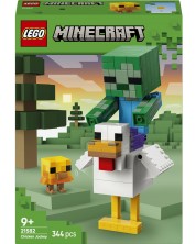 Set de construcție LEGO Minecraft – Jockey pe găină (21582)