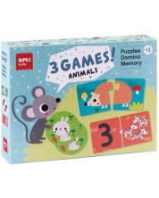 Set de 3 jocuri Apli - Puzzle, Domino si joc de memorie -1