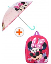 Set de gradiniță Vadobag Minnie Mouse - 3D ghiozdan și umbrelă, Friends Around Town -1
