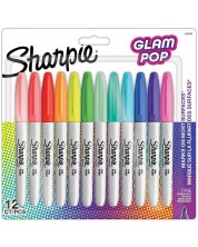 Set de markere permanente Sharpie Glam Pop - F, 12 culori -1